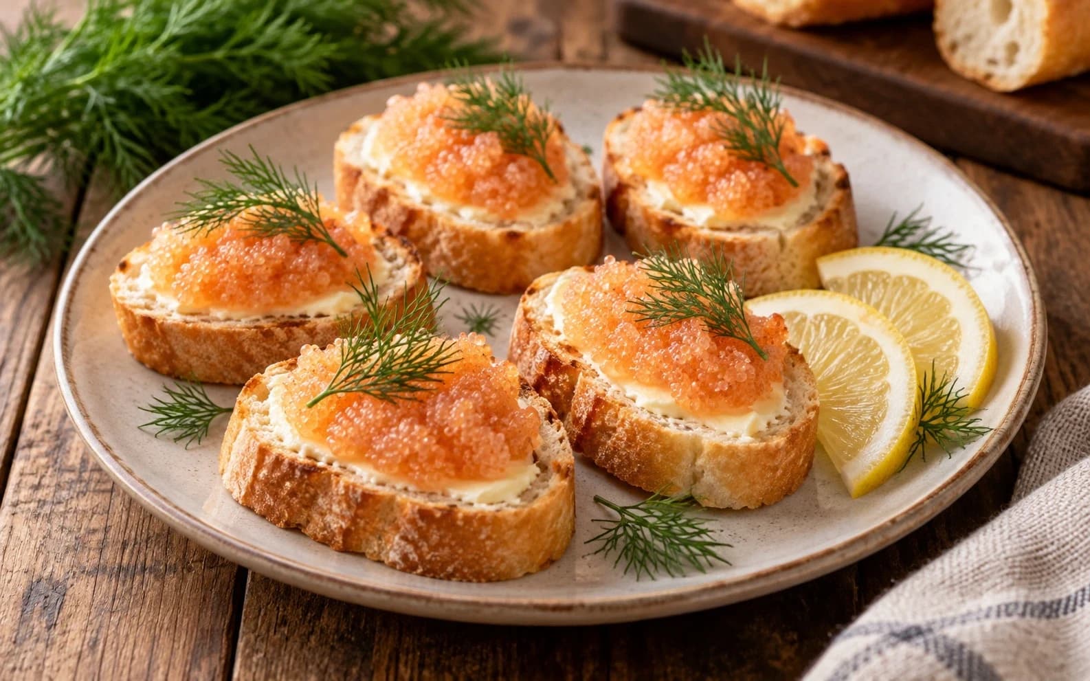 Канапе с икрой мойвы