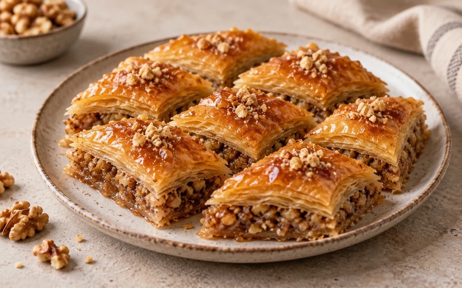 Медовая пахлава с грецкими орехами