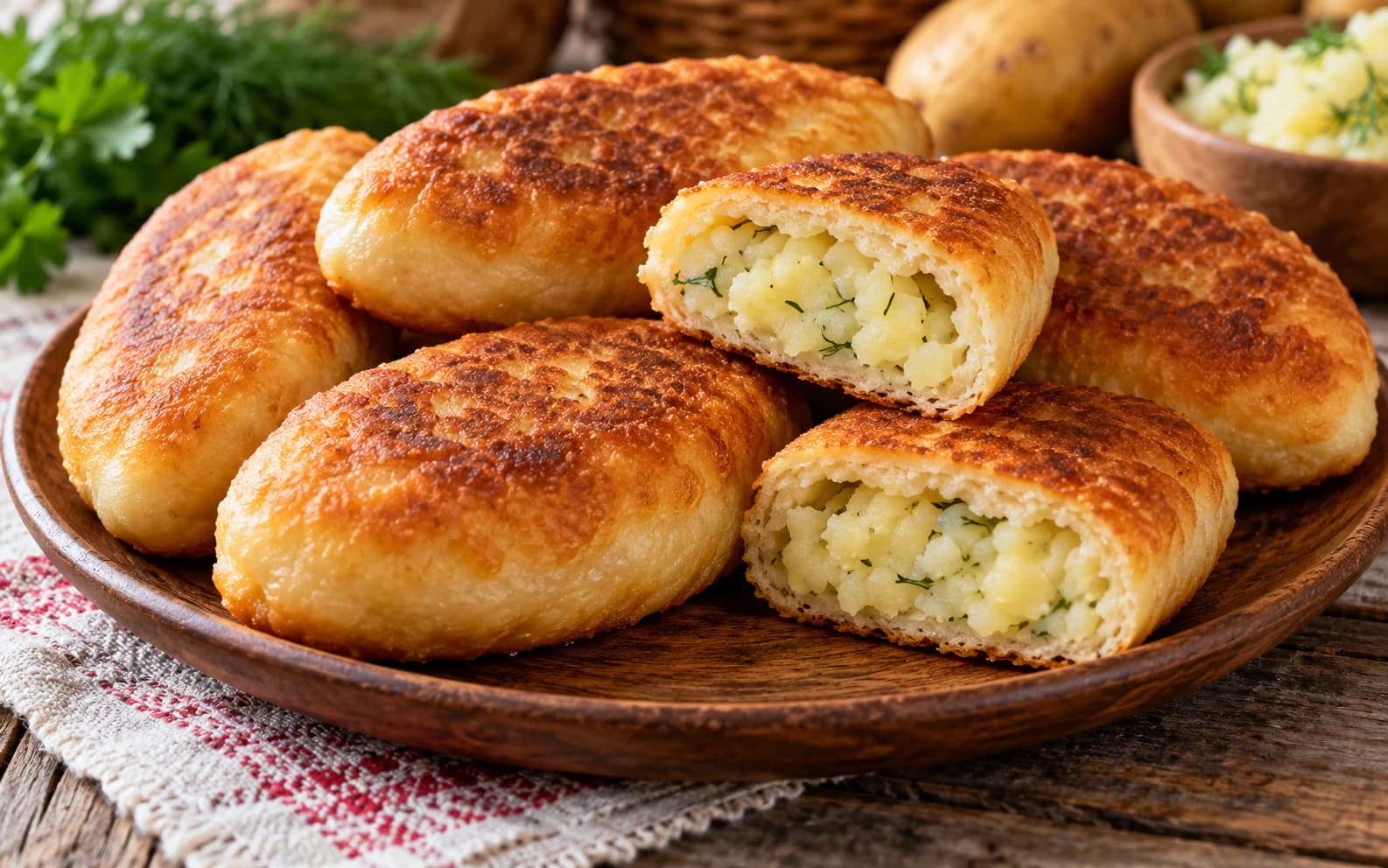 Жареные пирожки с картошкой