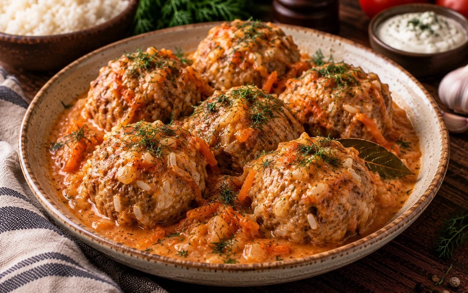 Мясные ёжики с рисом