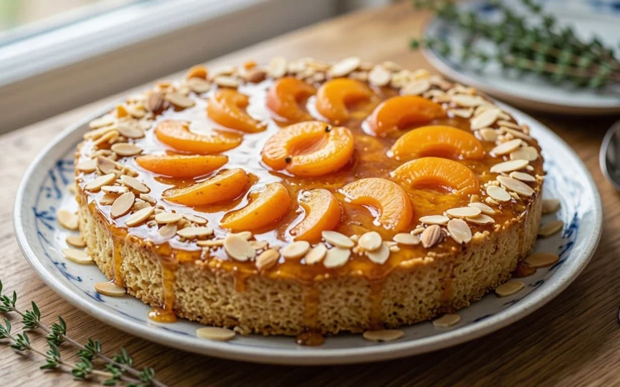 Миндальный пирог с абрикосами