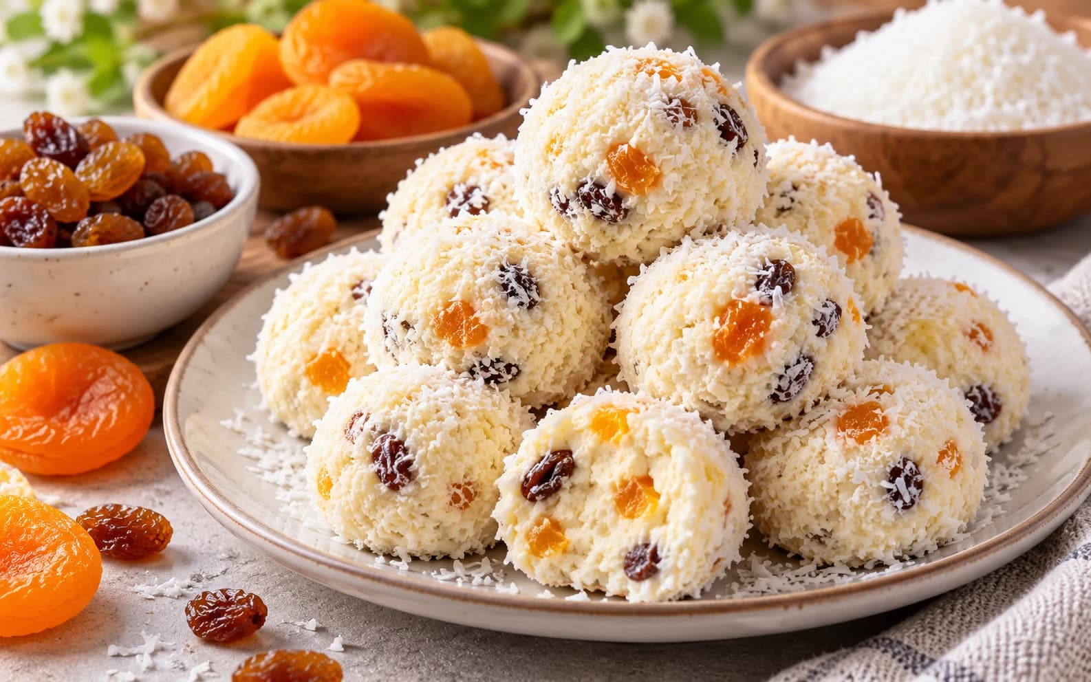 Творожные «ежики» с изюмом и курагой