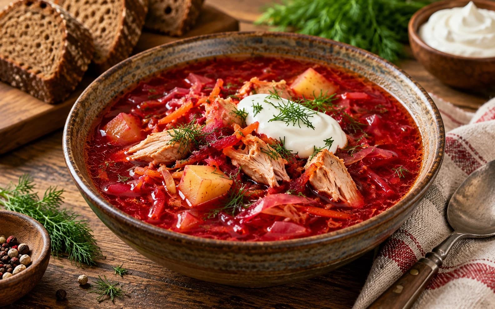Борщ с курицей