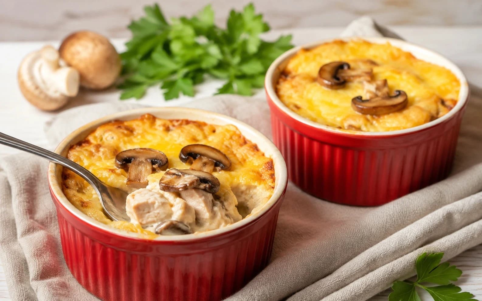 Жульен с курицей и шампиньонами