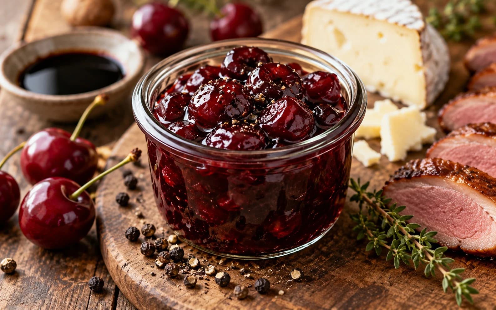 Вишнёвый конфитюр с чёрным перцем и бальзамиком