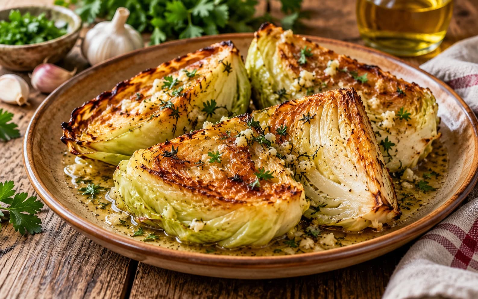 Тающая капуста с чесночным маслом