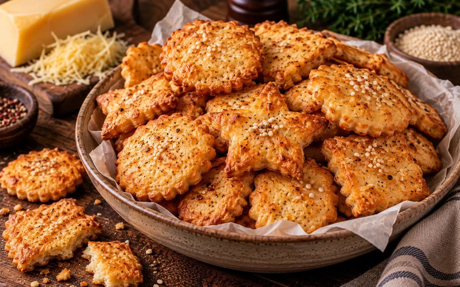 Хрустящее сырное печенье