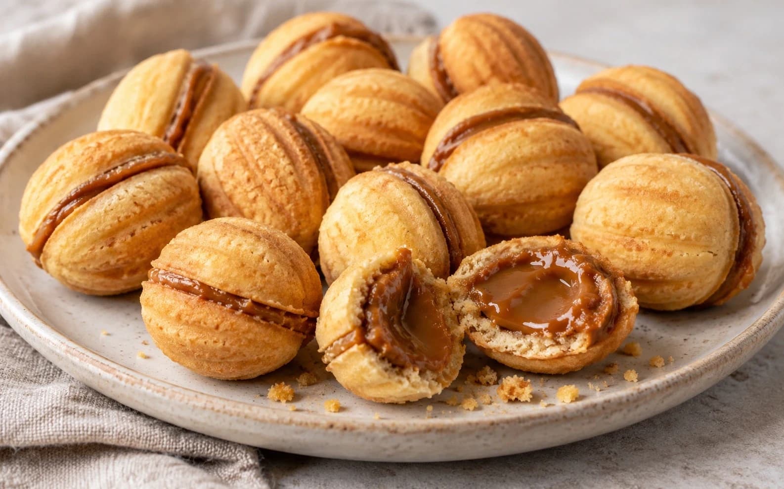 Орешки с варёной сгущёнкой