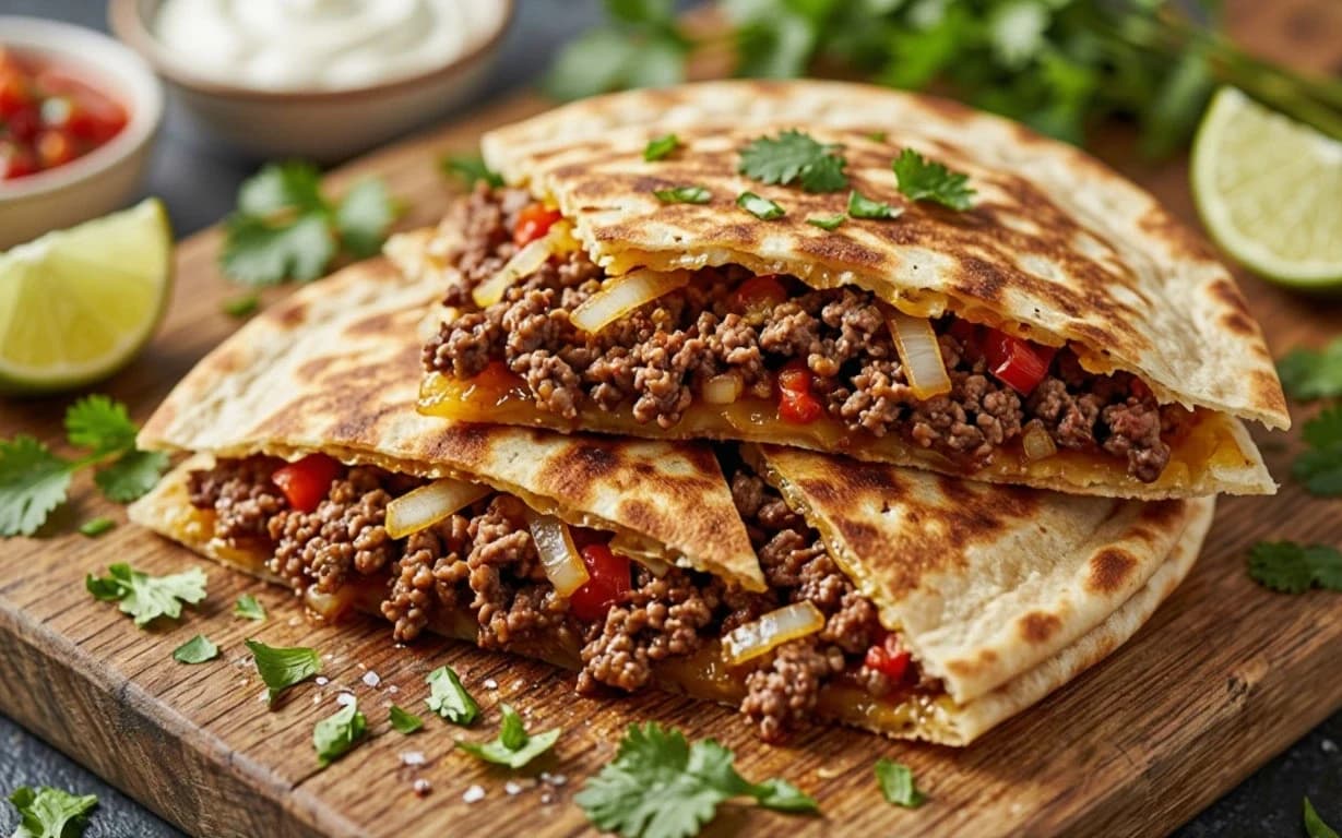 Мясная Кесадилья в лаваше