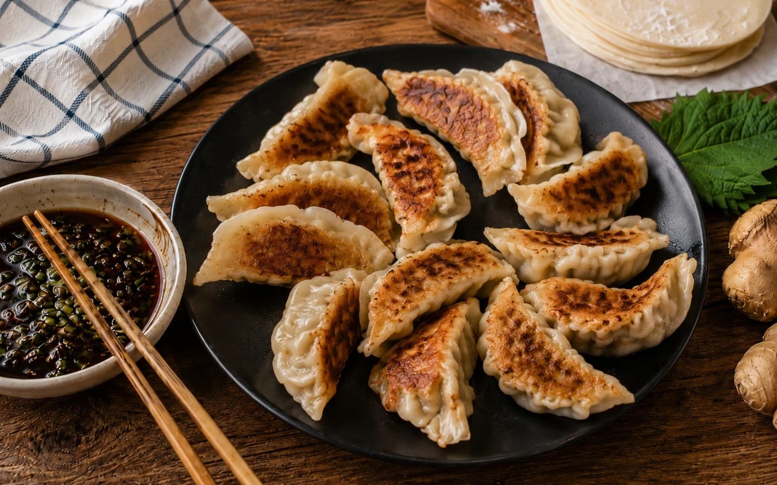 Гёдза Никайдо с мясом и шисо