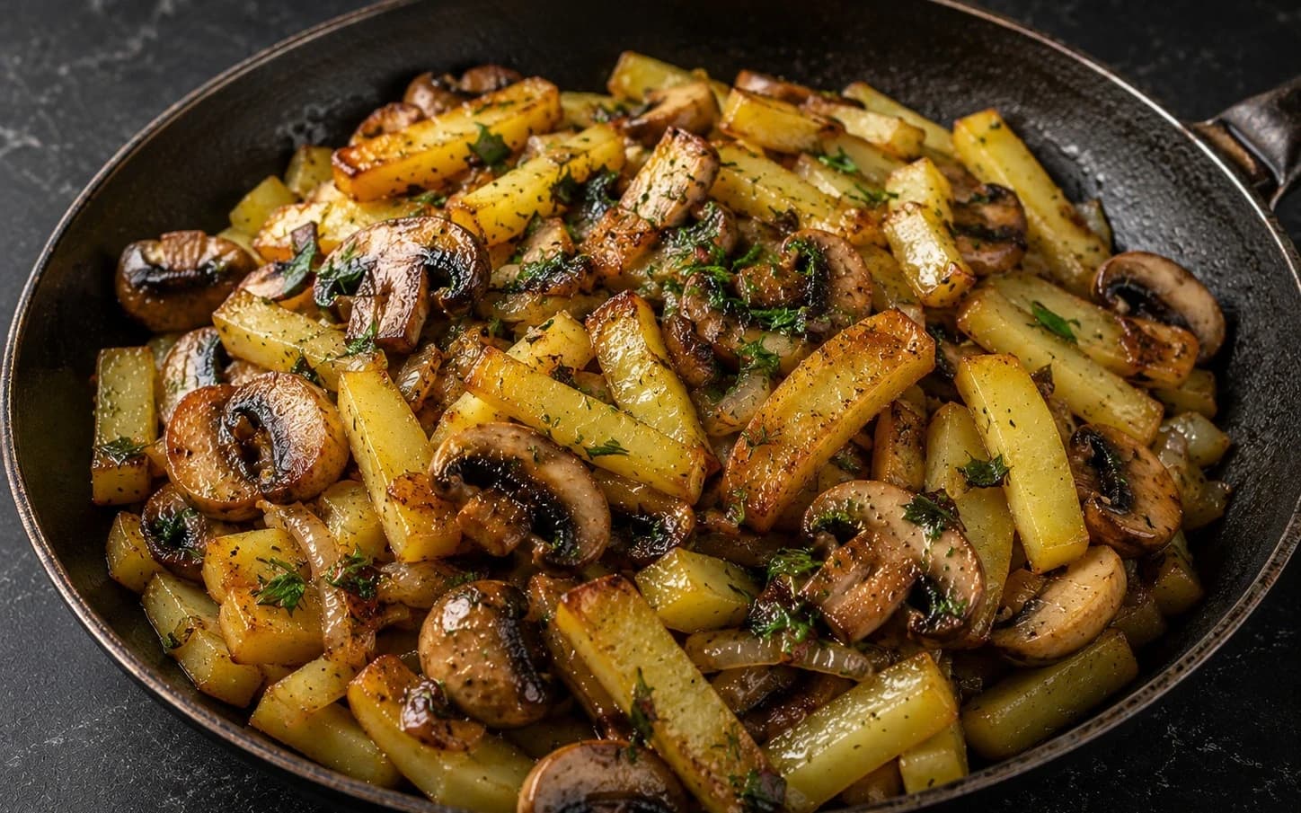 Жареная картошка с грибами