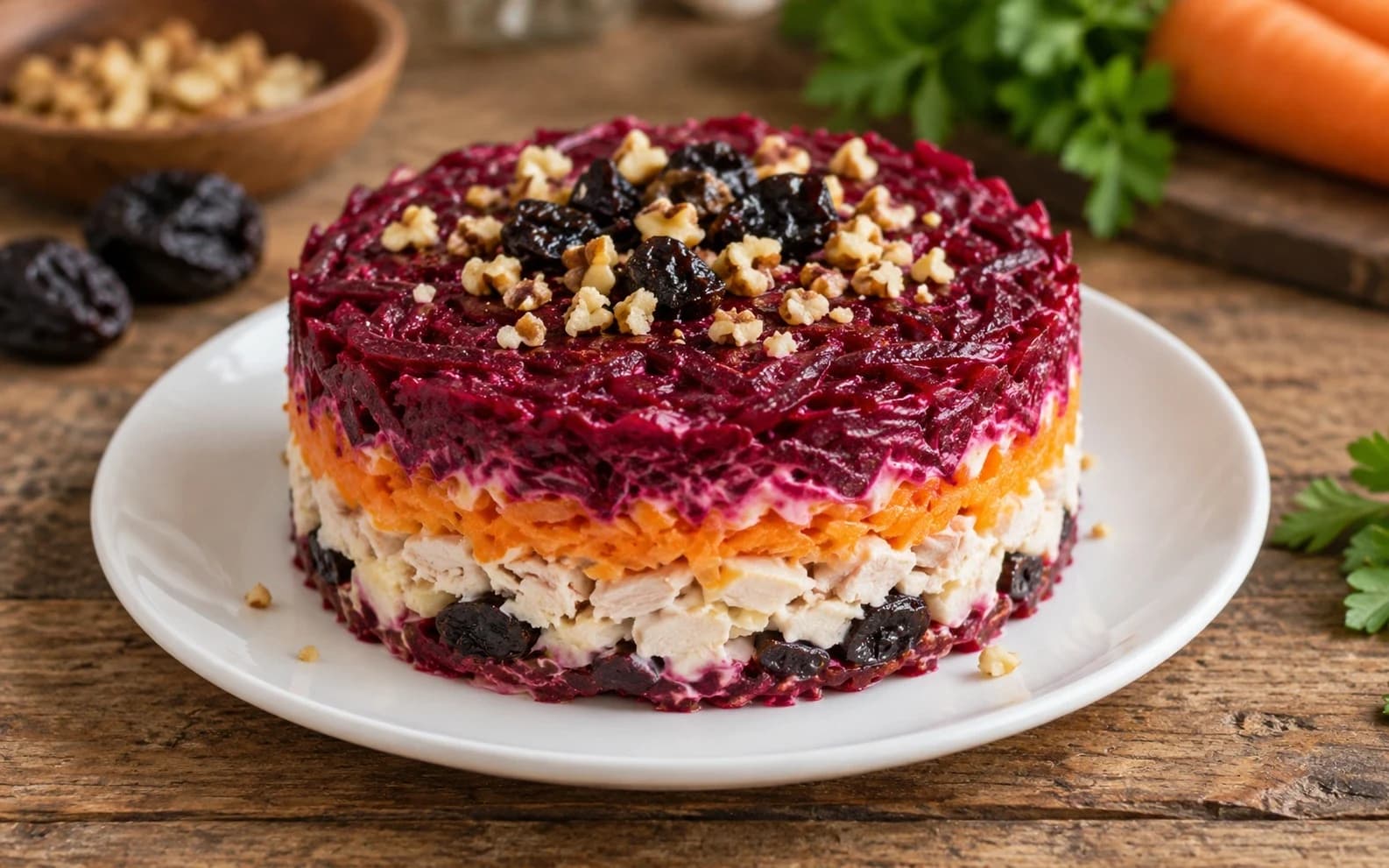 Салат «Чингисхан» с курицей и черносливом