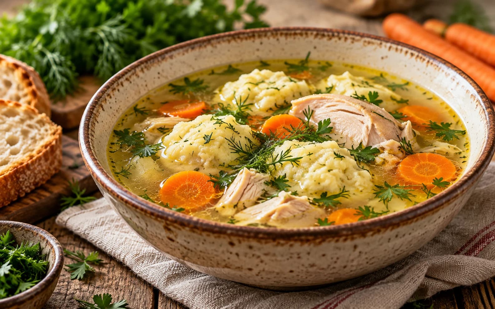 Куриный суп с клёцками