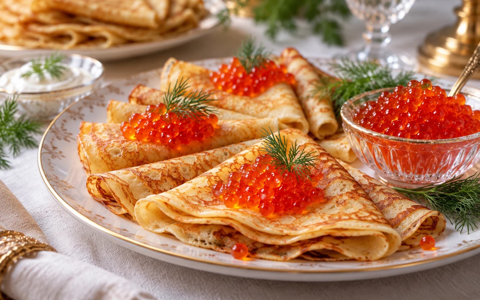 Блины с красной икрой
