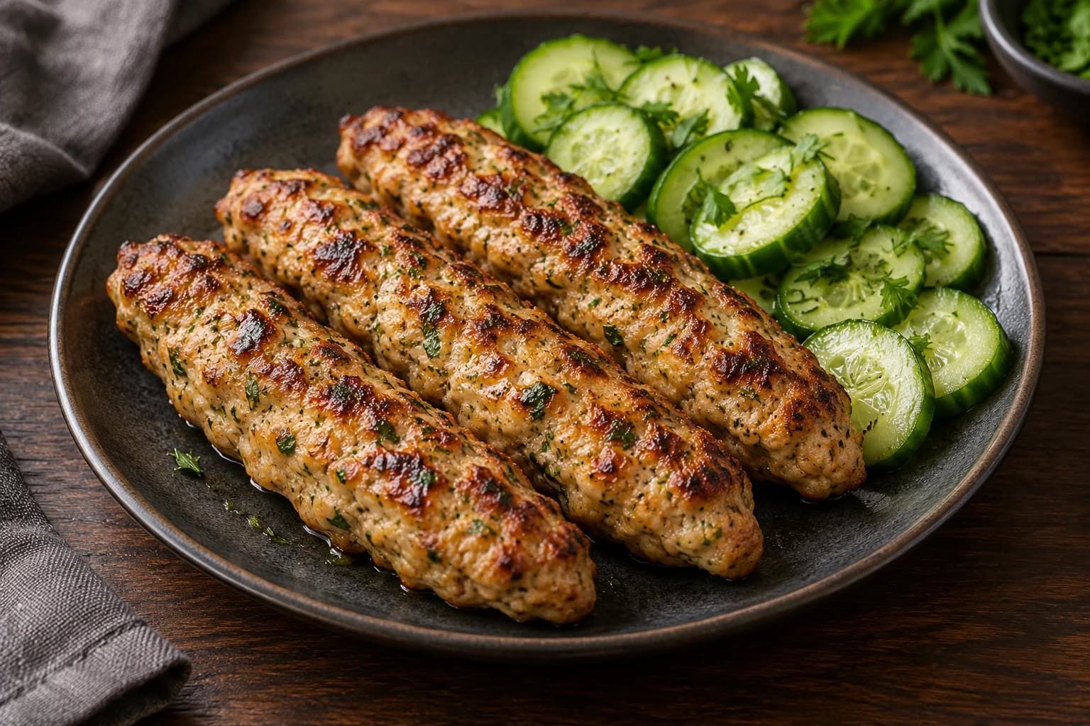 Люля-кебаб из курицы в аэрогриле