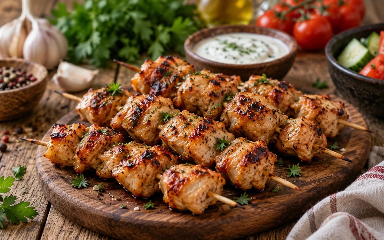 Мини-шашлычки из курицы