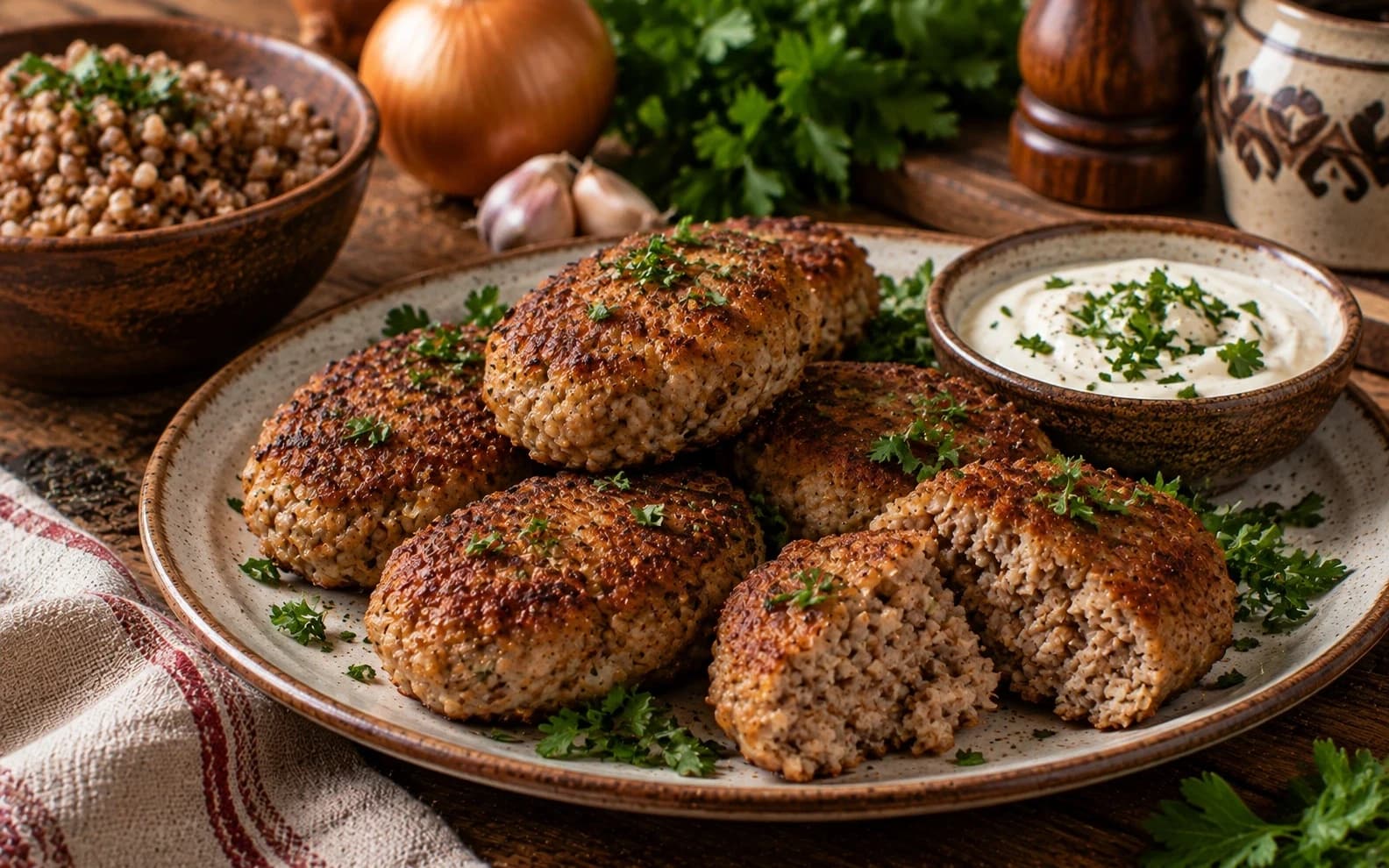 Котлеты из гречки с фаршем