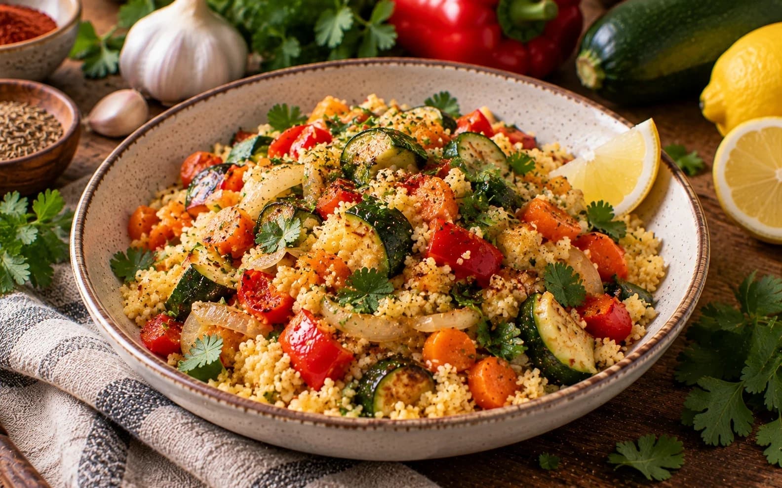 Кускус с жареными овощами