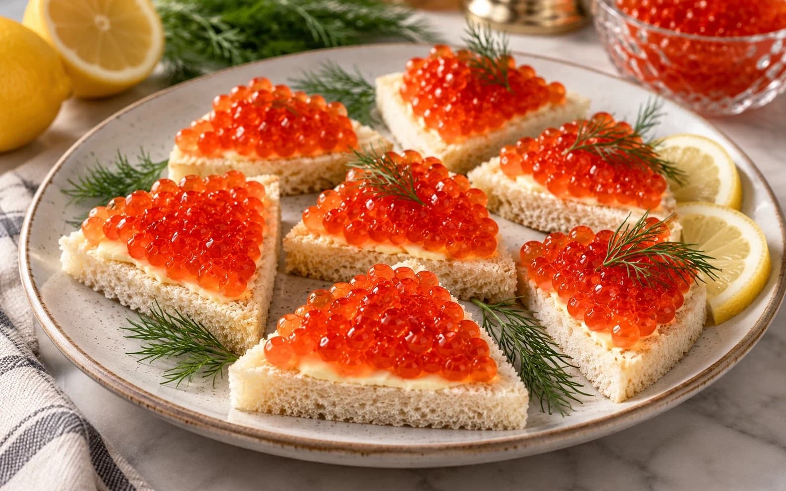 Бутерброды с красной икрой