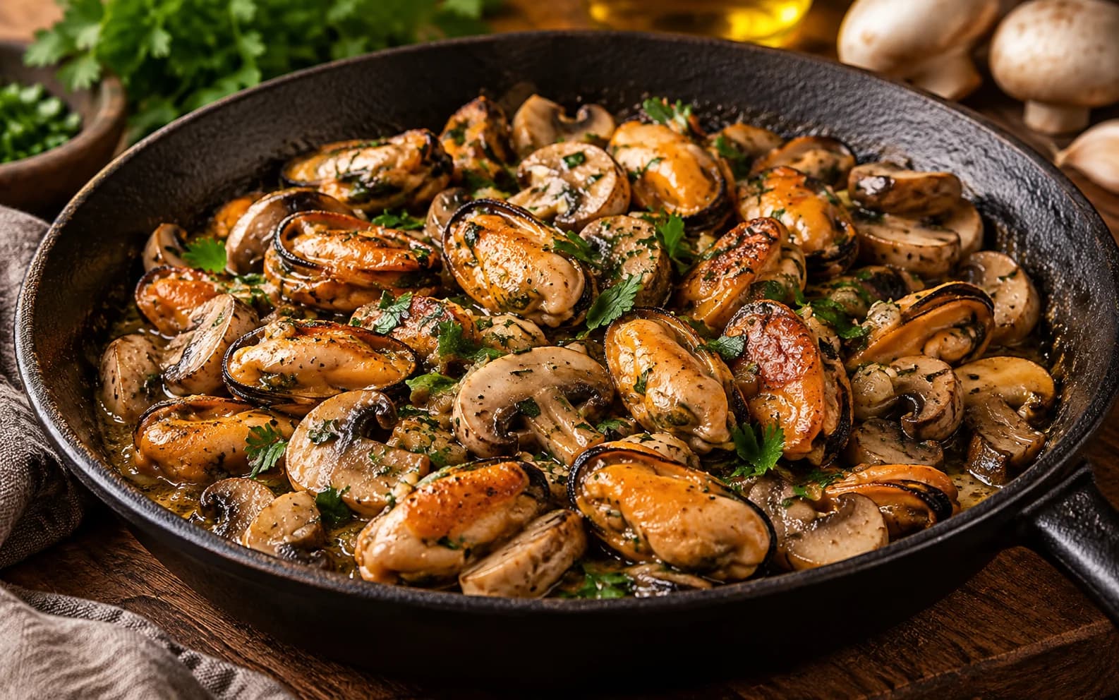 Жареные мидии Сенши по-дворфийски из «Подземелья вкусностей»