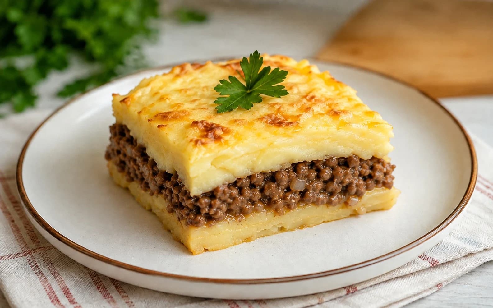 Классическая картофельная запеканка с фаршем