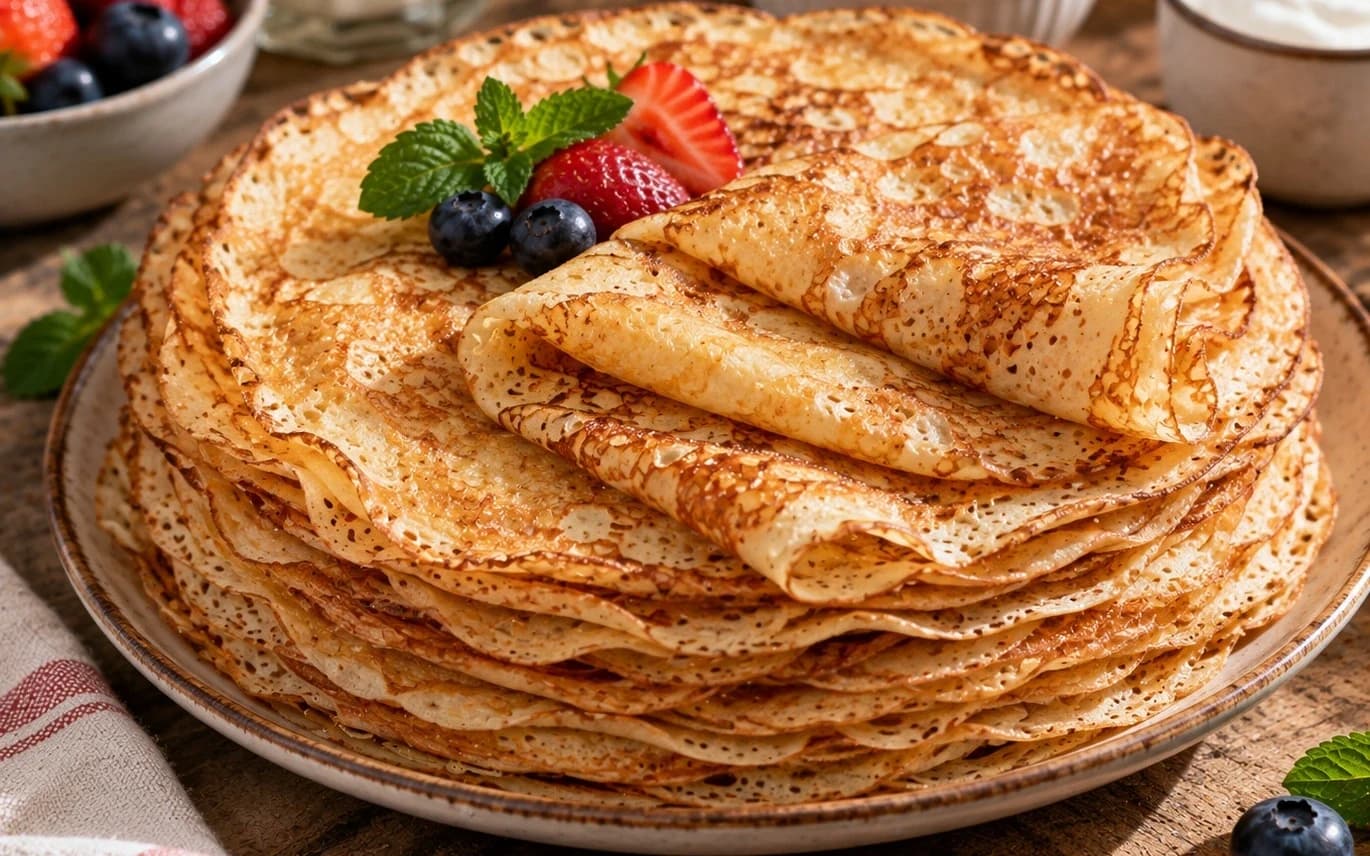 Заварные блины на молоке