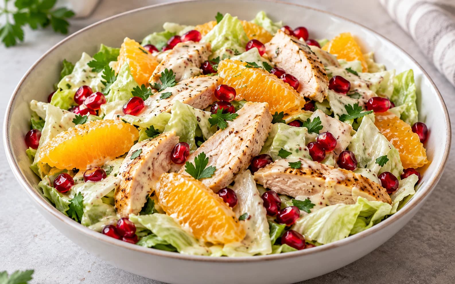Салат с индейкой и цитрусами