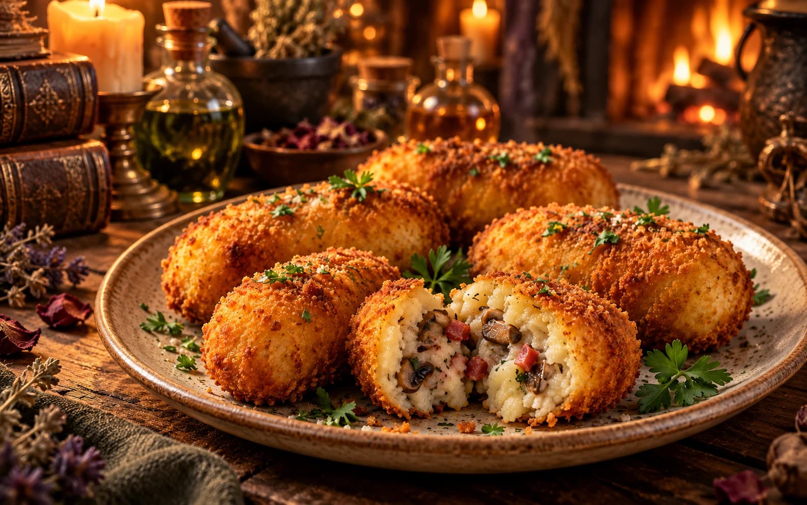 Грибные крокеты Кифри с беконом