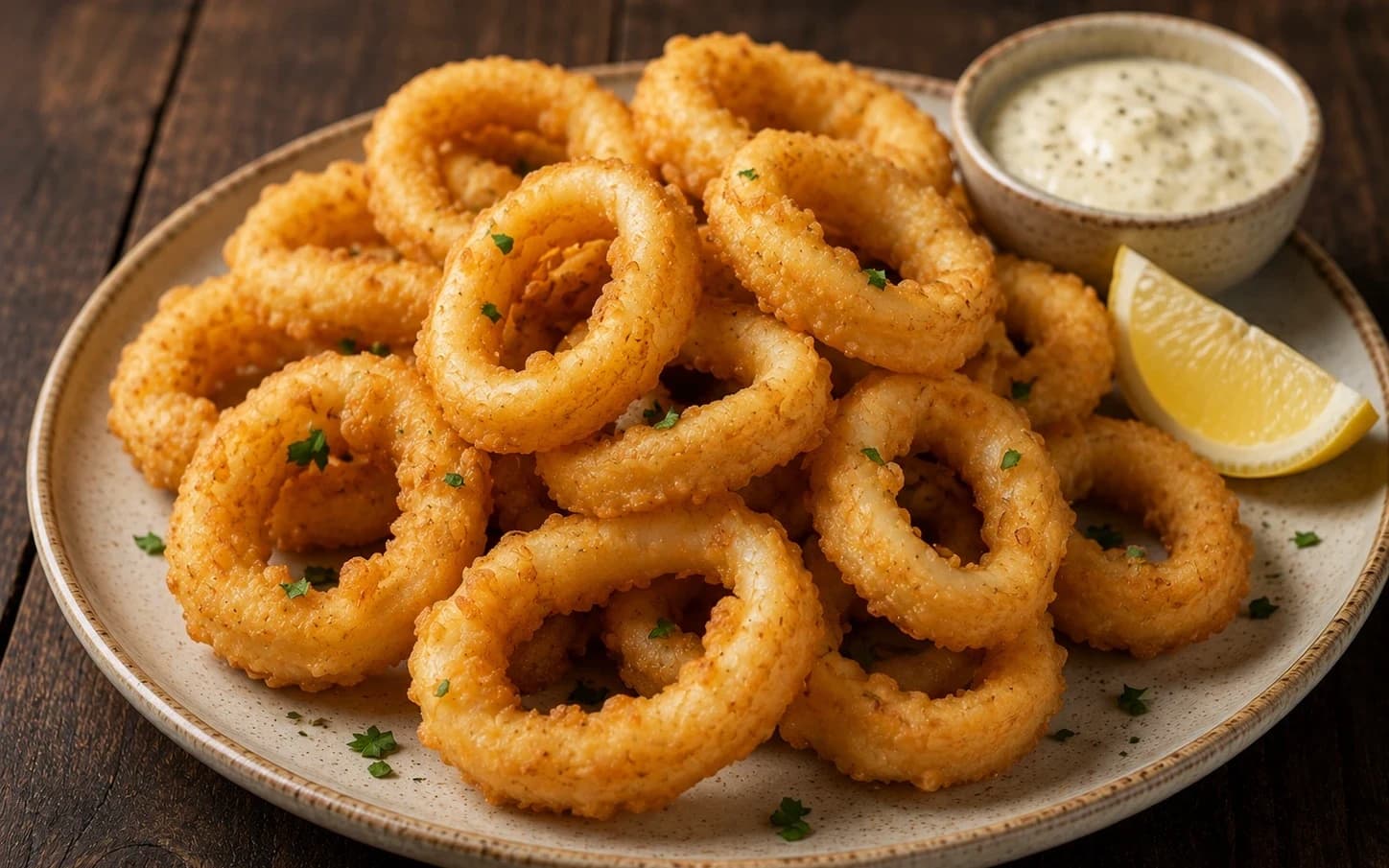 Кальмары кольцами в кляре