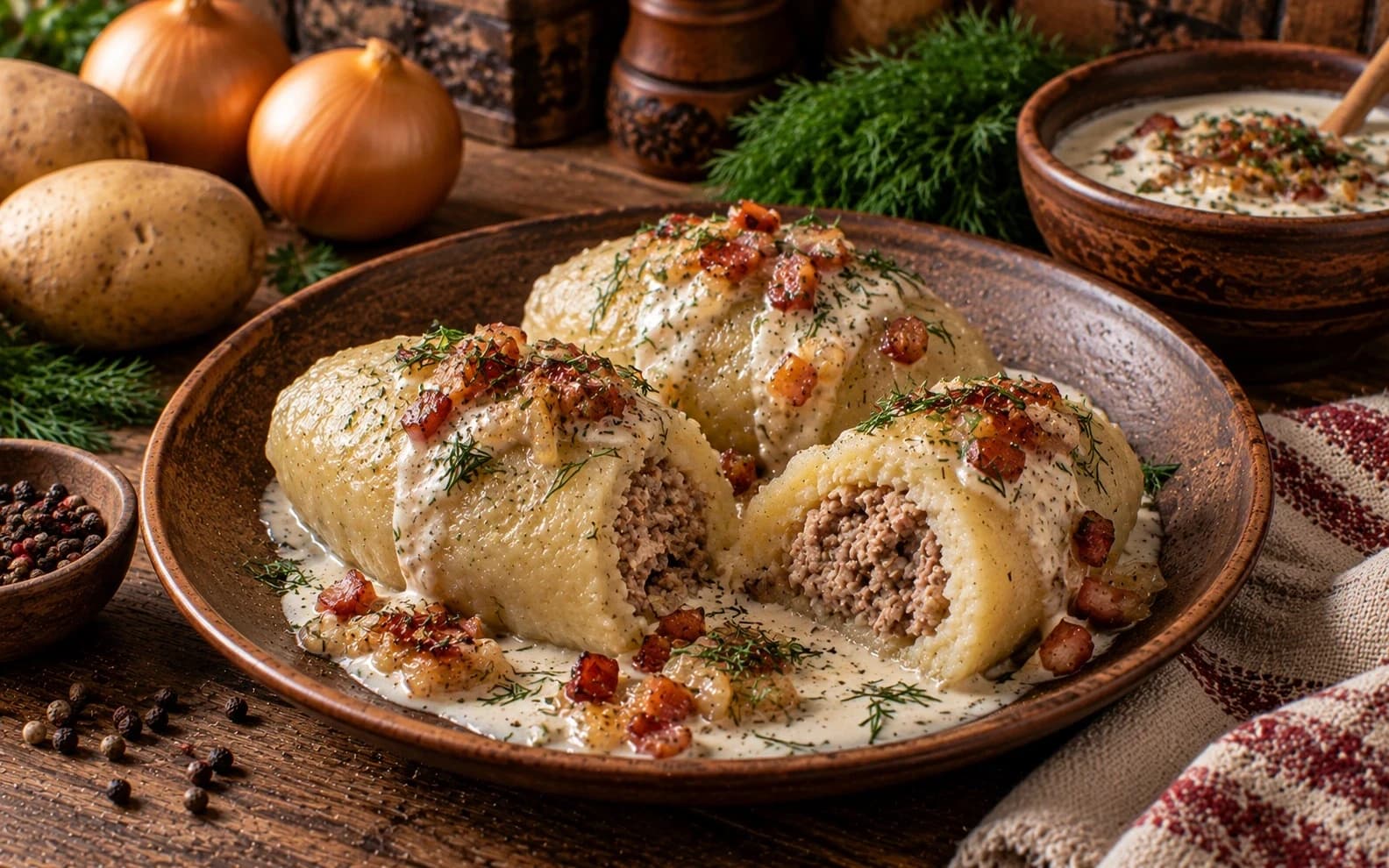 Цеппелины с мясным фаршем