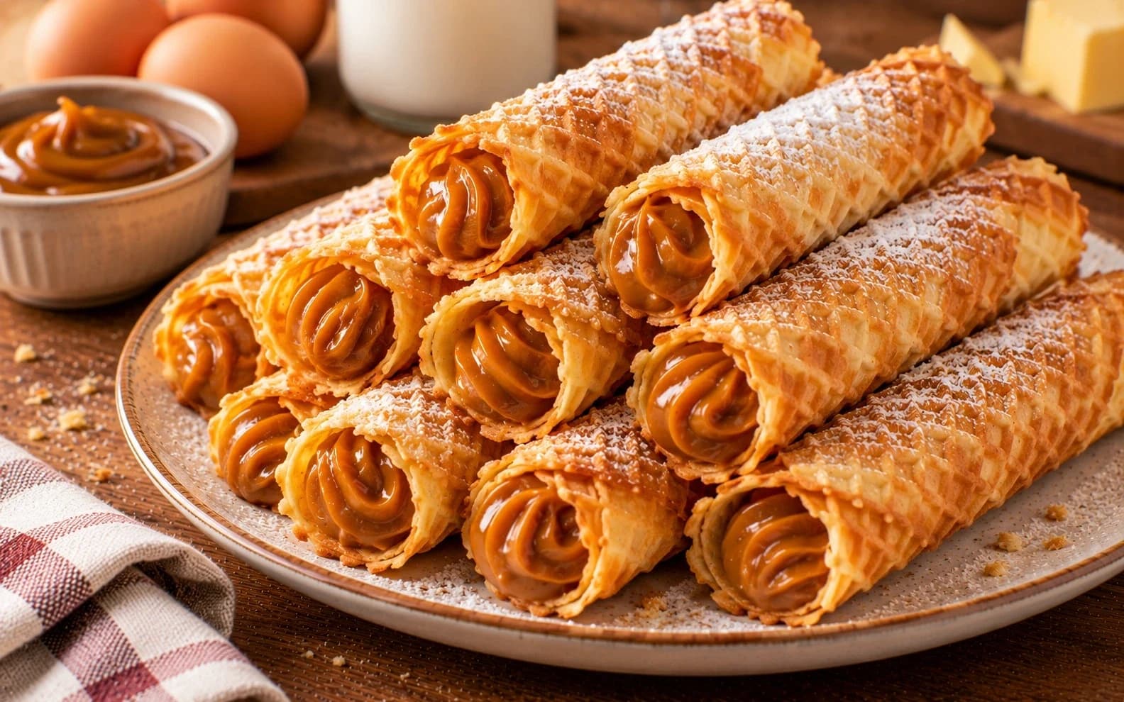 Хрустящие трубочки со сгущёнкой