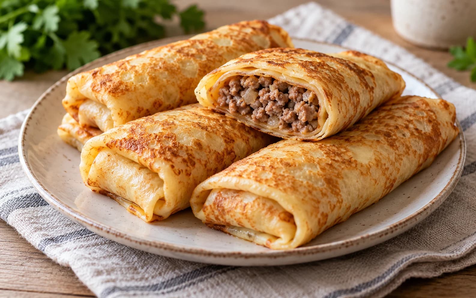 Блинчики с мясным фаршем