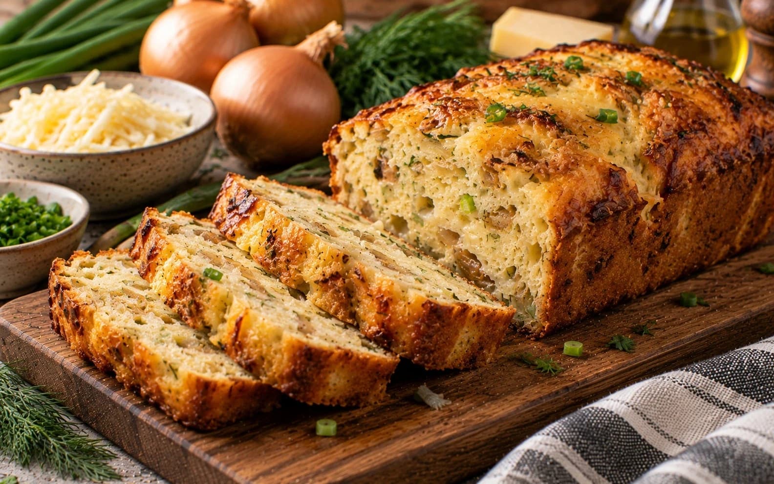 Луковый кекс с сыром