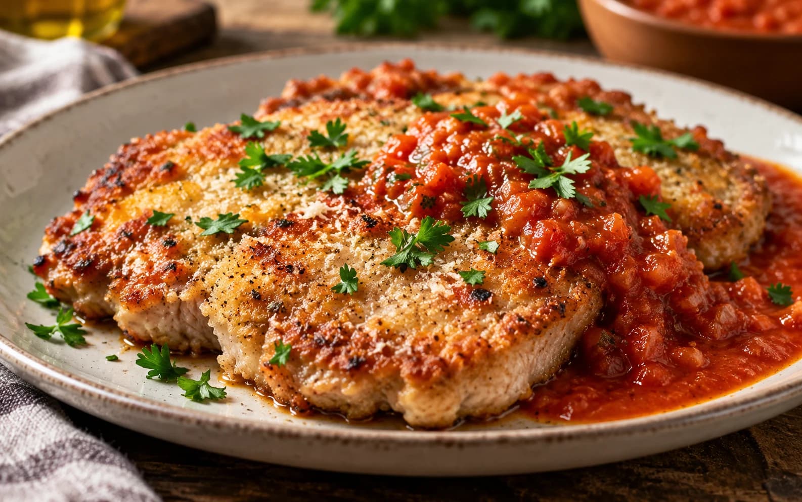 Пикката из свинины Мукоды под мясным соусом