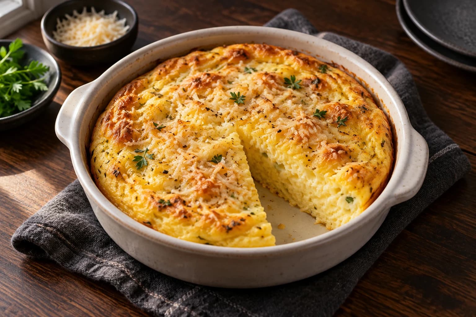 Омлет в аэрогриле с молоком и сыром