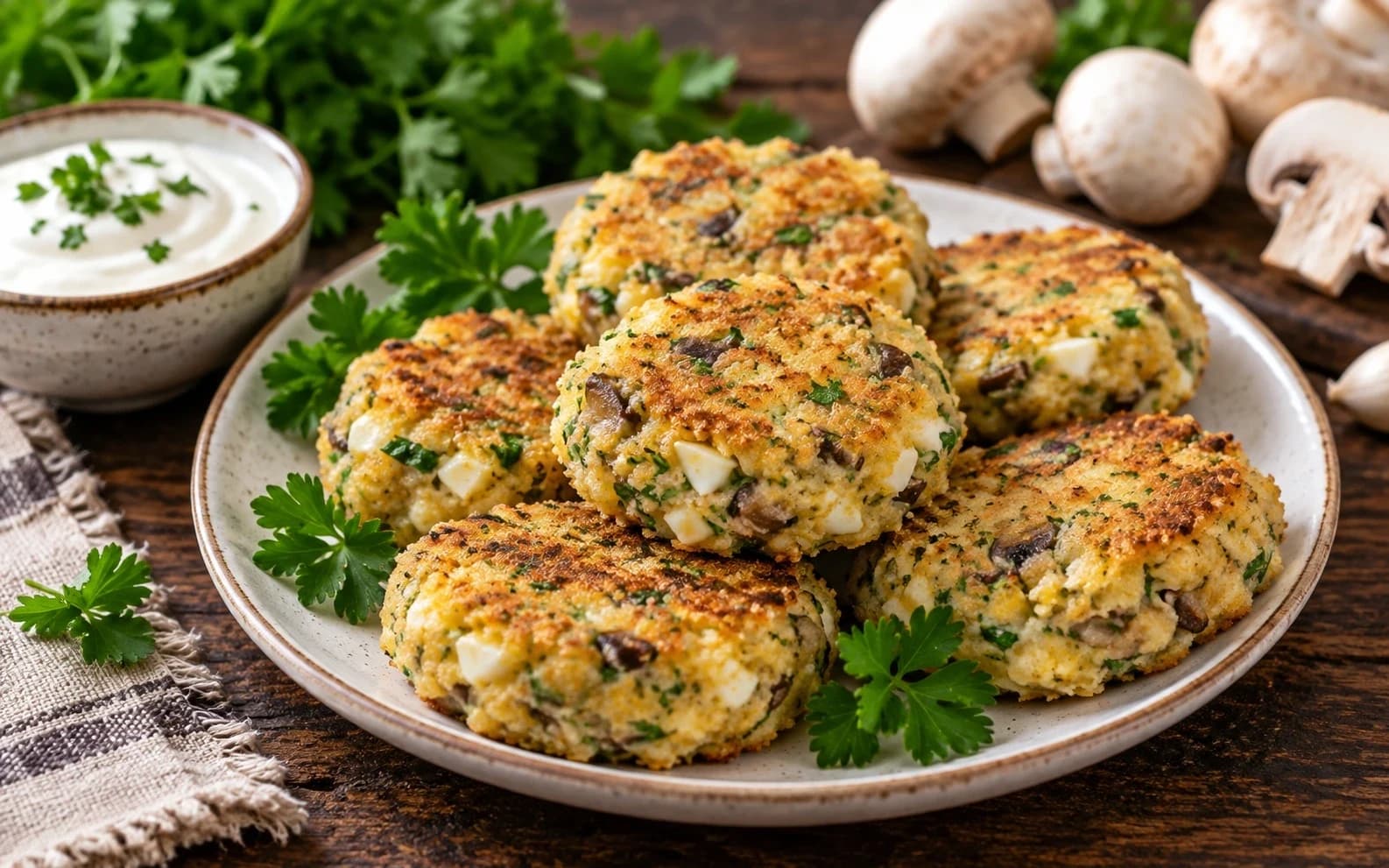 Яичные котлеты с грибами