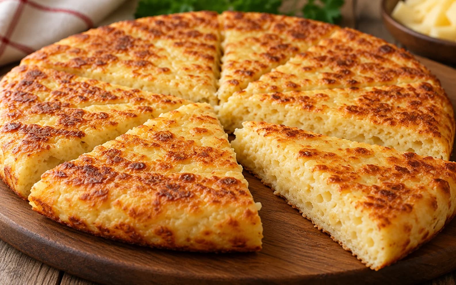 Ленивый хачапури с сыром на сковороде