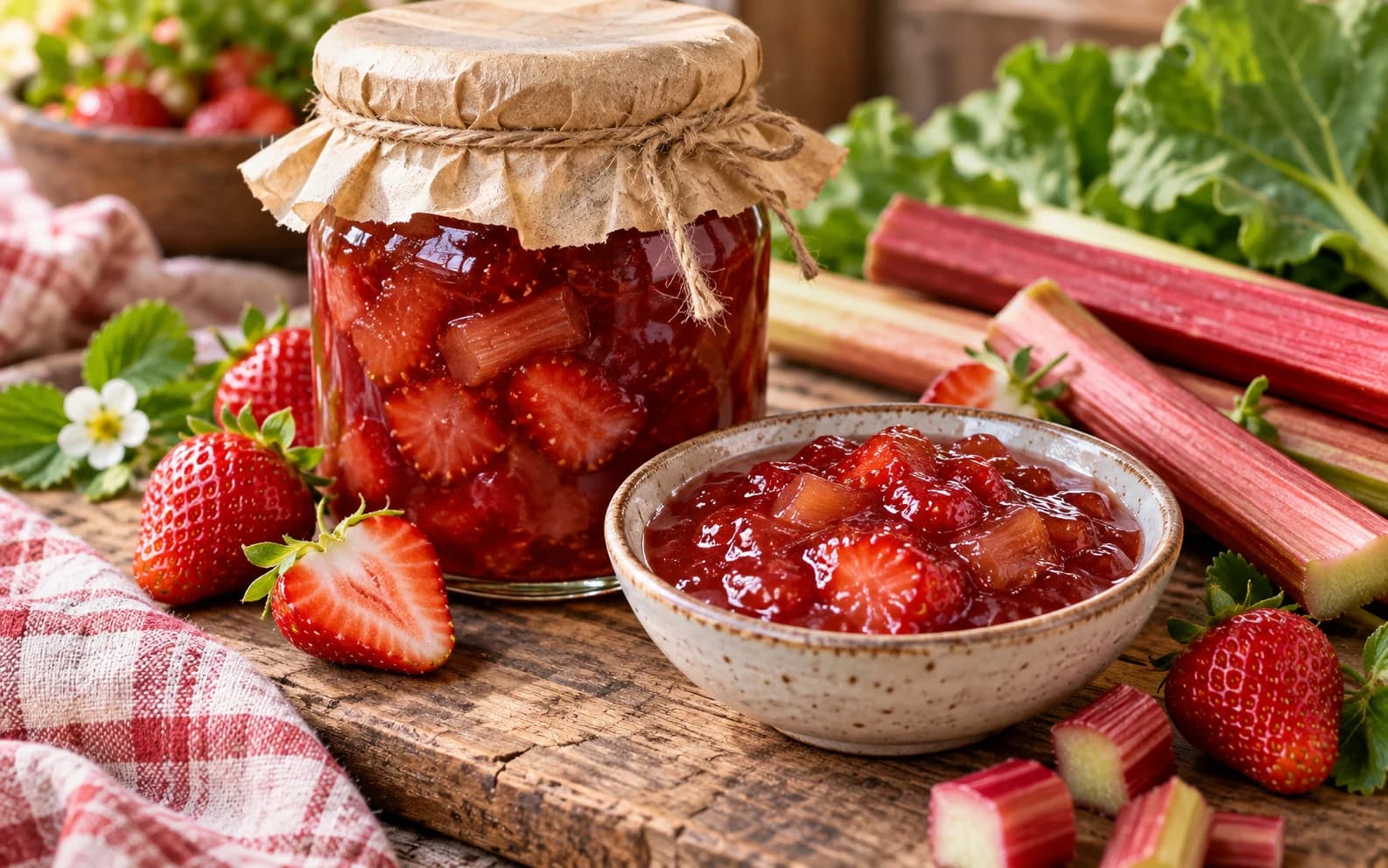Варенье из клубники и ревеня