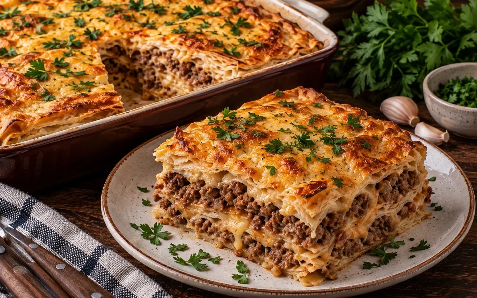 Мясной пирог из лаваша