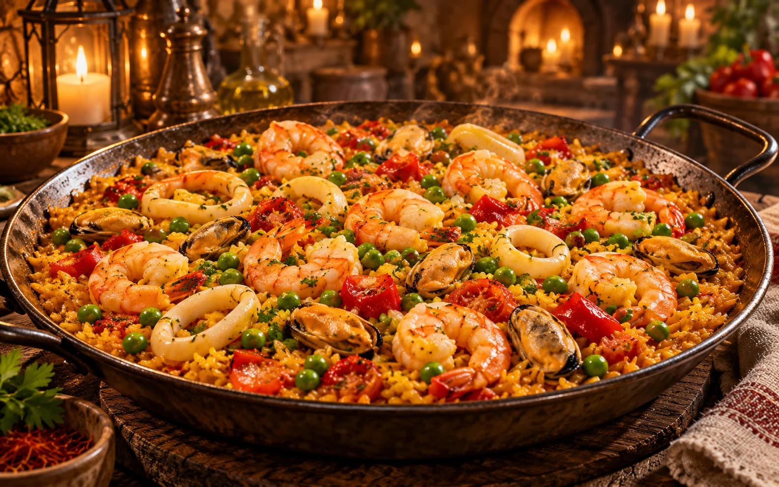 Паэлья с морепродуктами и шафраном из ателье