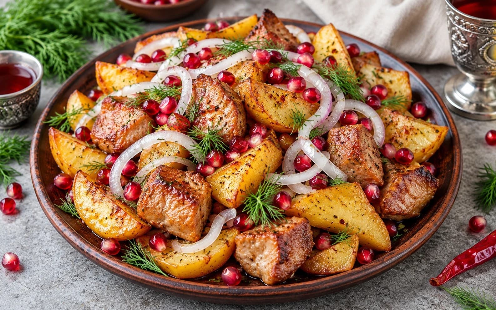 Оджахури — жареное мясо с картофелем