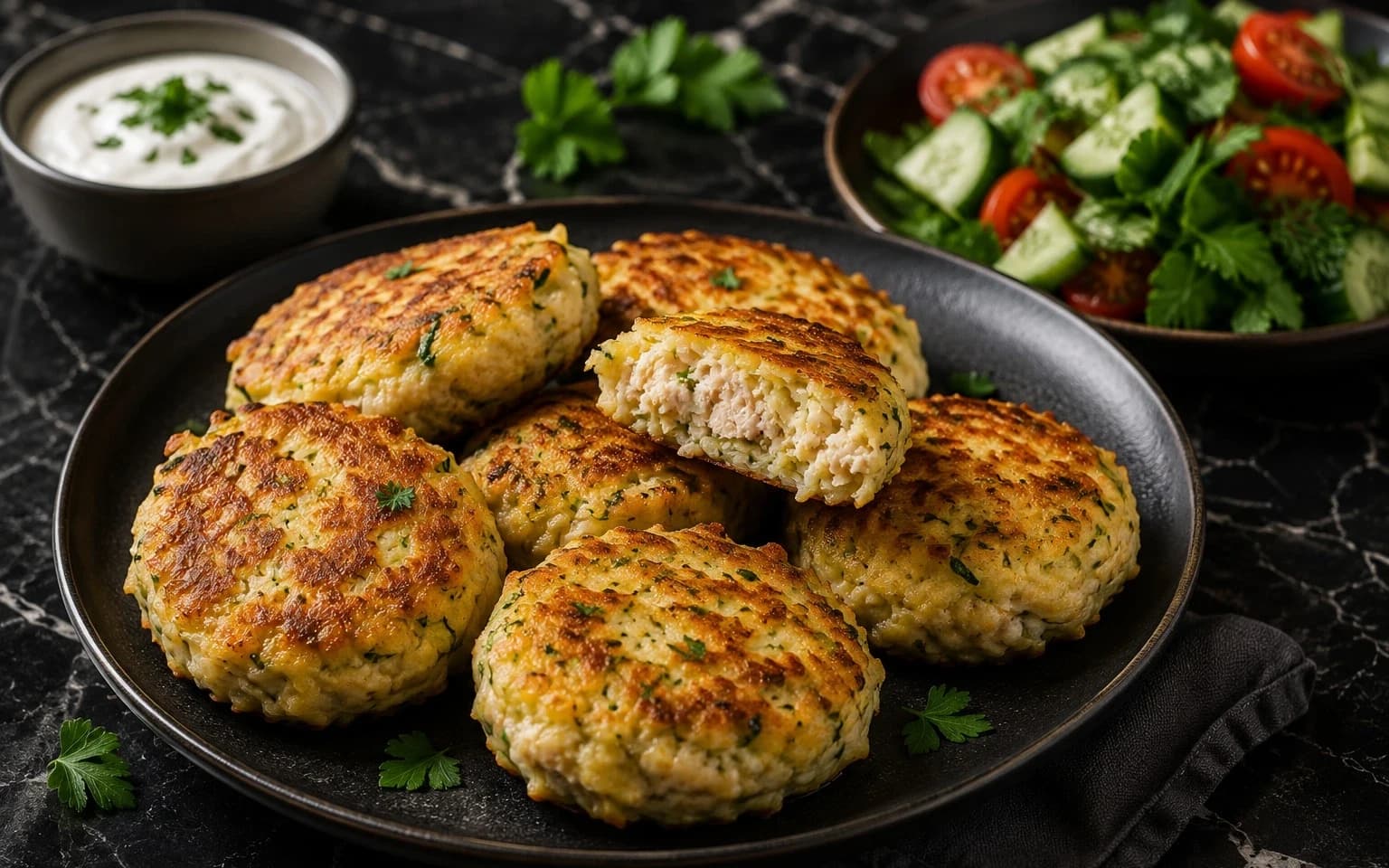 Кабачково-картофельные котлеты с курицей