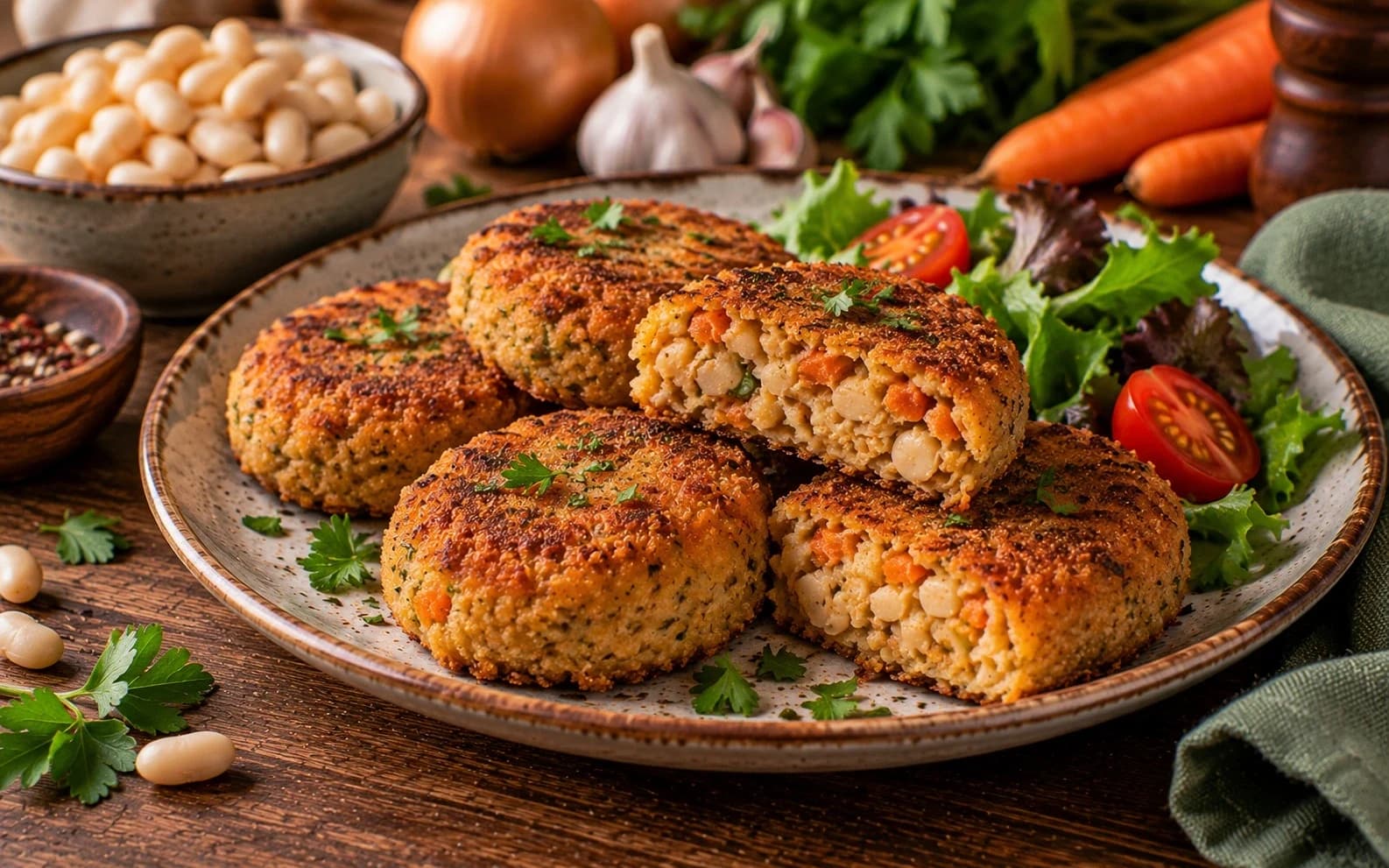 Постные котлеты из фасоли